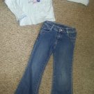 CARTER’S Blue Scooter Top FADED GLORY Embellished Denim Jeans Girls Size 6