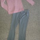 Pink and Gray Striped CHEROKEE Top FADED GLORY Gray Stretch Jeans Girls 10-12