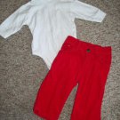 HARTSTRINGS Farm Equipment Turtleneck OLD NAVY Red Cord Pants Boys 3-6 months