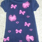 MAGGIE & ZOE Navy Blue Knit Hearts and Bows Dress Girls Size 2T