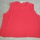 JUST MY SIZE Red Knit Sleeveless Top with Cut Outs Womans Plus Size 4X