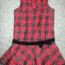 BASIC EDITIONS Red Plaid Jumper Dress Girls Size 4-5