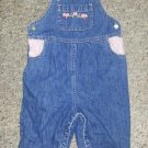 SONOMA Floral Print Trimmed Denim Overalls Girls Size 6-9 months