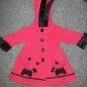 SOPHIE ROSE Red Heavy Fleece Hooded Scottie Dog Dress Coat Girls Size 12 months