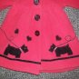 SOPHIE ROSE Red Heavy Fleece Hooded Scottie Dog Dress Coat Girls Size 12 months