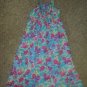 CHAPS Blue Tropical Floral Print Halter Dress Girls Size 12