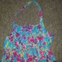 CHAPS Blue Tropical Floral Print Halter Dress Girls Size 12