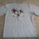 PREPARE TO SCARE Gray HALLOWEEN Top with Spiders Boys Size 6-7