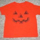 RABBIT SKINS Orange Pumpkin Face short Sleeved Top Boys Size 4