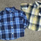 Lot of Plaid Cotton Button Front Shirts Boys Size 18 months