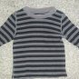 THE CHILDREN’S PLACE Black and Gray Striped Thermal Waffle Weave Top Boys Size 3