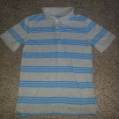 CHEROKEE Gray and Blue Striped Polo Top Boys Size 12-14