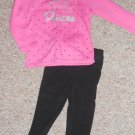 JUMPING BEANS Daddy’s Little Princess Pink and Black Pant Set Girls Size 24 months
