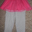 CARTER’S Gray Polka Dot Leggings Pink Tulle Tutu Skirt Girls Size 24 months