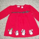 BT KIDS Red Holiday Penguins Tunic Dress Girls Size 5