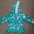 HEALTHTEX Quilted Blue Hooded Star Print Winter Parka Girls Size 24 months