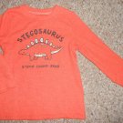 JUMPING BEANS Orange Thermal Waffle Weave Stegosaurus Top Boys Size 24 months
