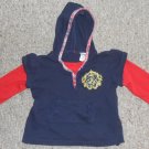Navy and Red Hooded Long Sleeved Top Girls Size 3T