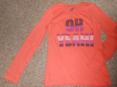 OLD NAVY Orange OH YEAH! Long Sleeved Top Girls Size 14 XL