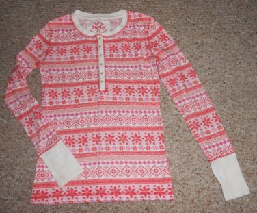 MUDD Pink Print Thermal Long Sleeved Top Girls Size 16 XL