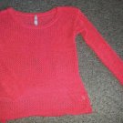 AEROPOSTALE Pink Open Weave Knit Tunic Top Ladies MEDIUM
