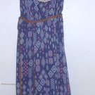 XHILARATION Navy Print Sundress with Braided Leather Belt Girls Size 10-12 L