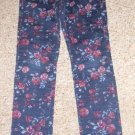 ARIZONA Blue Floral Print Denim Skinny Jeans Girls Size 10 1/2