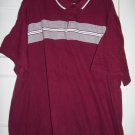 KINGSIZE Maroon Banded Bottom Short Sleeved Top Big Mans Plus Size 4XL