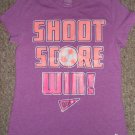 DANSKIN NOW Purple SHOOT SCORE WIN Short Sleeved Top Girls Size 10-12