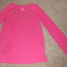 FADED GLORY Beaded Pink Long Sleeved Top Girls Size 10-12