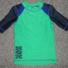 DISNEY Green and Navy Rash Guard UV Swim Top XS Boys Size 4