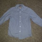 GYMBOREE Blue Pinstripe Polka Dot Button Front Shirt Girls Size 5-6 Slim Fit