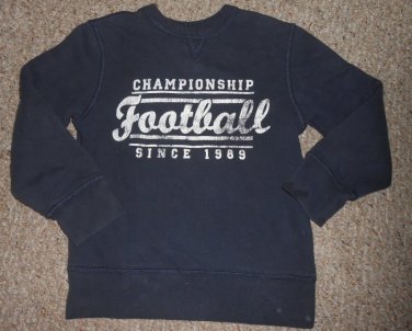 THE CHILDREN&acirc;��S PLACE Navy Football Themed Sweatshirt Pullover Boys Size 5-6