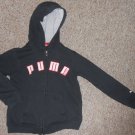 PUMA Black Hooded Zip Front Sweatshirt Jacket Boys Size 6