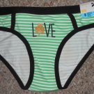 NWT Green Striped Shamrock LOVE Bikini Panties SECRET POSSESSIONS Ladies SMALL 2-4