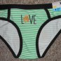 NWT Green Striped Shamrock LOVE Bikini Panties SECRET POSSESSIONS Ladies SMALL 2-4