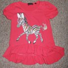 TEMPTED HEARTS Pink Short Sleeved Beaded Zebra Top Girls Size 6