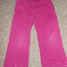 OSH KOSH Pink Magenta Denim Jeans Girls Size 4 Embroidered Hearts