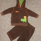 CARTER’S Wild For Mom Brown Hooded Fleece pant Set Boys Size 3 months