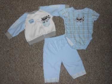 DUCK DUCK GOOSE Layette Set Bodysuit Pants Jacket Boys Size 3-6 months