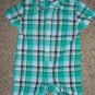GYMBOREE Green Plaid One Piece Short Romper Boys Size 3-6 months