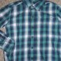 SONOMA Blue Green Plaid Long Sleeved Button Front Shirt Boys Size 4