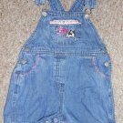 LITTLE BIG DOGS Floral Trim Denim Short Overalls Girls Size 18-24 months