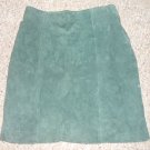 WILSONS LEATHER Green Suede Leather Skirt Ladies Size 10