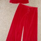THE PAJAMAGRAM Red Velvet Cami and Loungewear Pants Ladies Medium