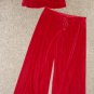 THE PAJAMAGRAM Red Velvet Cami and Loungewear Pants Ladies Medium