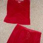 THE PAJAMAGRAM Red Velvet Cami and Loungewear Pants Ladies Medium