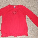 GAP Red Rhinestone Heart Long Sleeved Top Girls Size 8