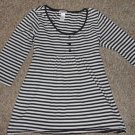 JUSTICE Black and White Striped Tunic Top with Rhinestones Girls Size 10