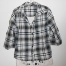 JUSTICE Black Plaid Layered Look LOVE Top Girls Size 10